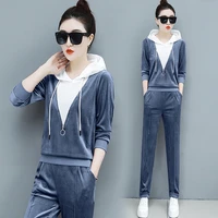fashion 2 peice set women spring autumn hooded ladies suits new sportswear suit female korea sporting suit set trend 1256