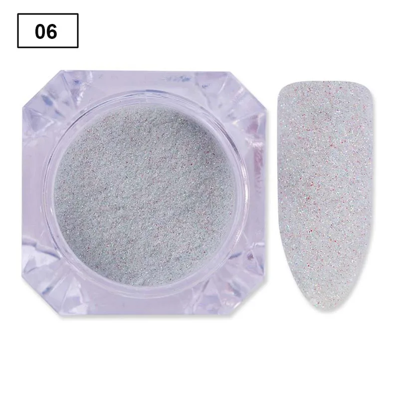 Sugar Glitter - 06 Красочный голографический блестящий порошок Сияющий сахар лак для ногтей пыль Белое Золото Блестки для ногтей порошок для украшения ногтей - Цвет: Sugar Glitter - 06