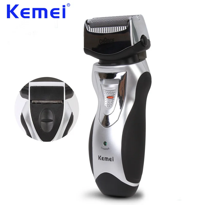 KEMEI перезаряжаемая электробритва, машинка для стрижки волос, триммер для бороды, бритва с двойными краями, Мужская бритва для грумера, KM-8007 с европейской вилкой