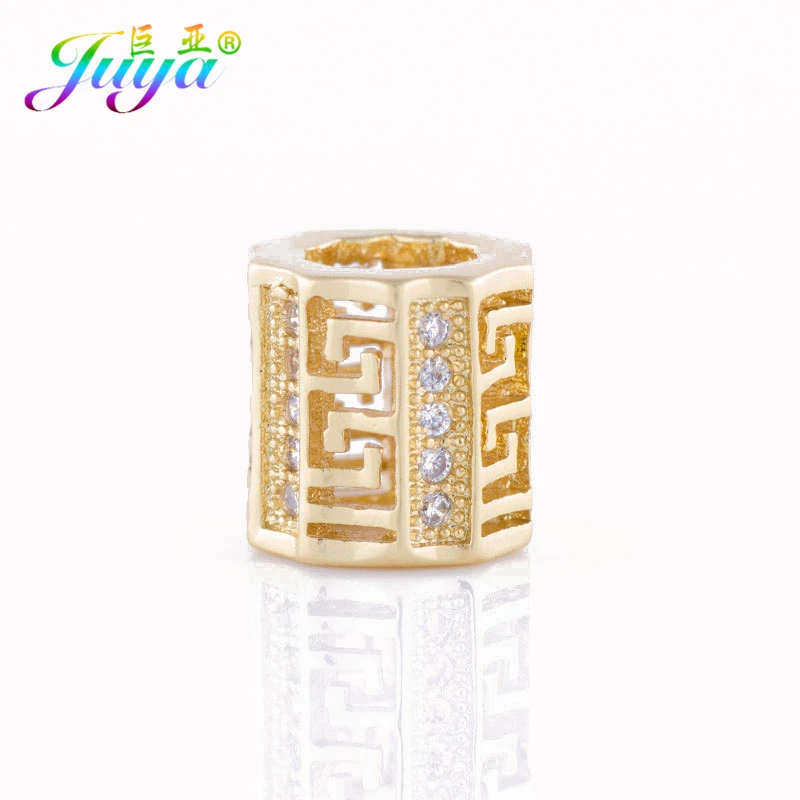 

Luxury Jewelry Beads Micro Pave Zircon Spacer Beads Big Hole Charm Beads Accessories Fit European Charm Bracelet Jewelry Making