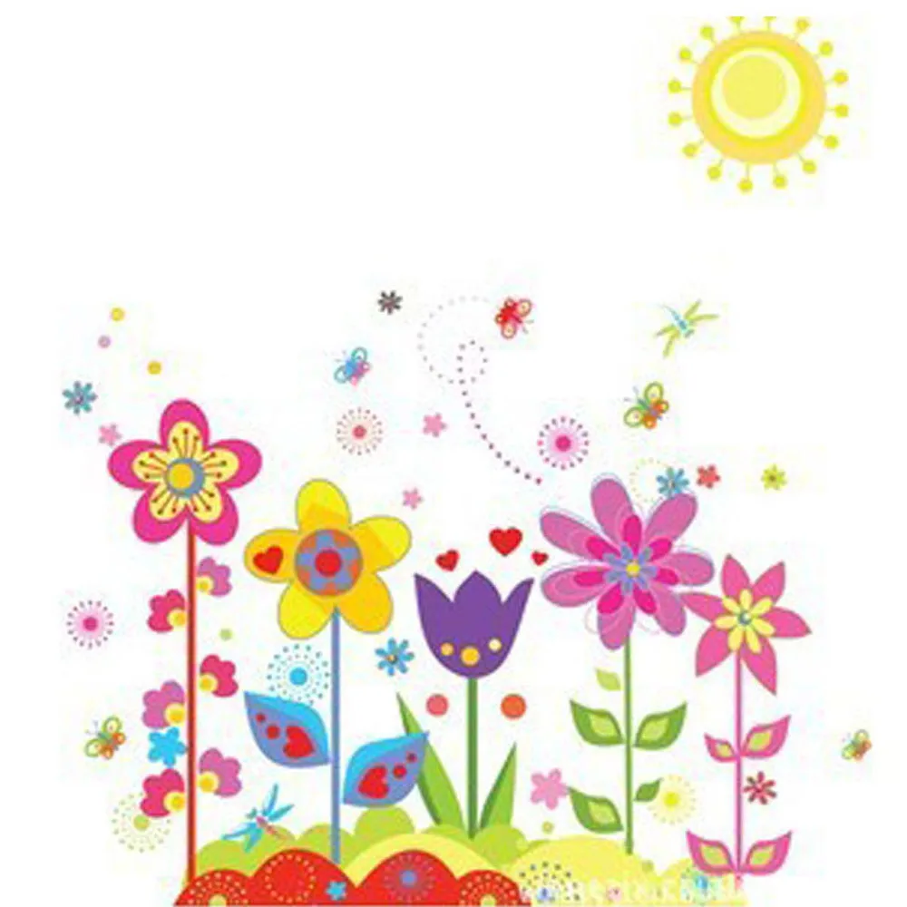 Новая Съемная Виниловая наклейка с цветами и бабочками художественная роспись