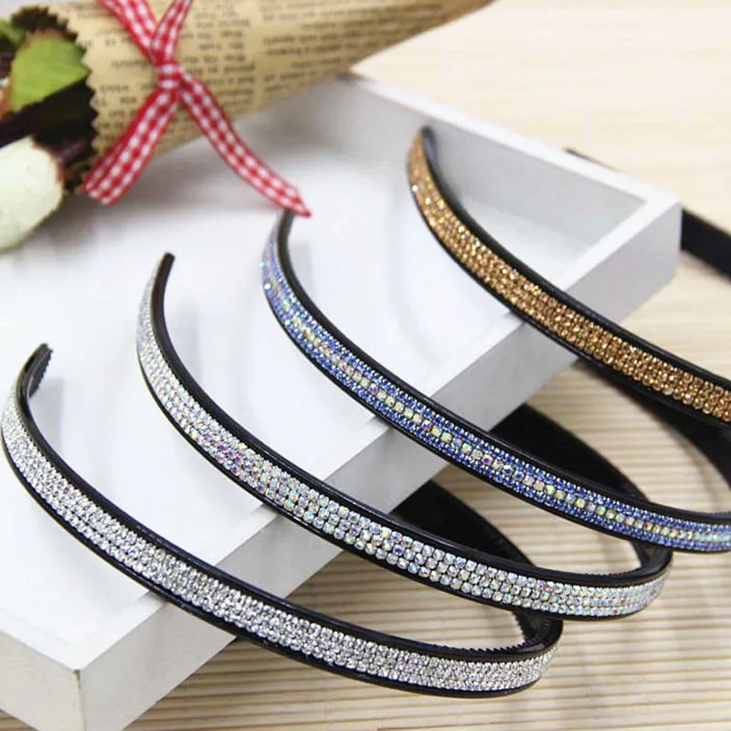 Top Quality Three Rows Rhinestone Crystals Teeth Hair Hoop Hairbands For Women Girls Fashion Headwear Accessories |