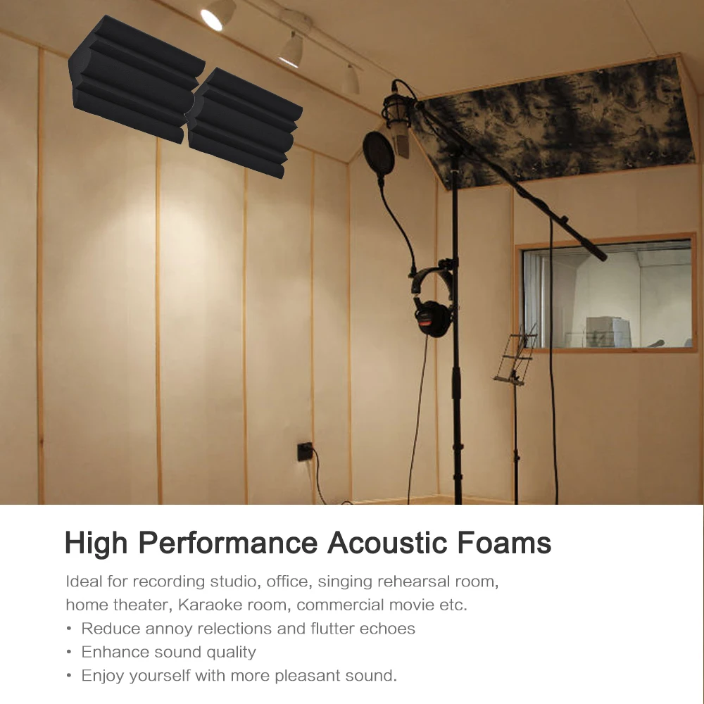 

2 Pack Studio Acoustic Foams Sponge Panel Wall Corner Tiles Absorption Sound Insulation Foam Fire Retardant