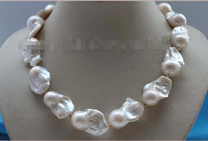 Доставка 17 &quotнатуральный 30 мм белый барокко Возрожденный Кеши жемчужное