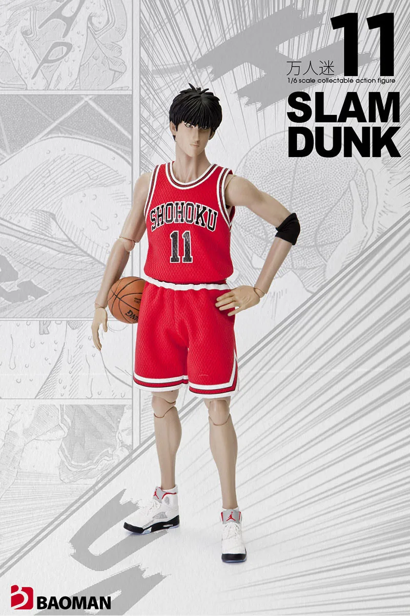 30cm Rukawa Kaede Hanamichi Sakuragi SLAM DUNK 1/6 scale PVC Toys Kids Action Figure model toys for boys Basketball lovers | Игрушки и