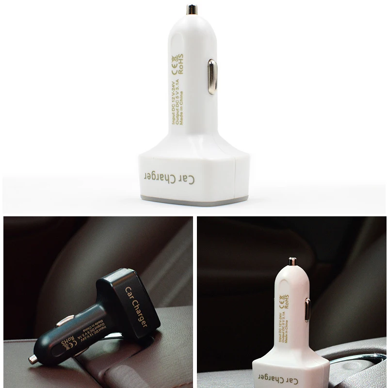 DC 5 В 4 в 1 Dul автомобильное зарядное устройство вольтметр USB цифровой амперметр
