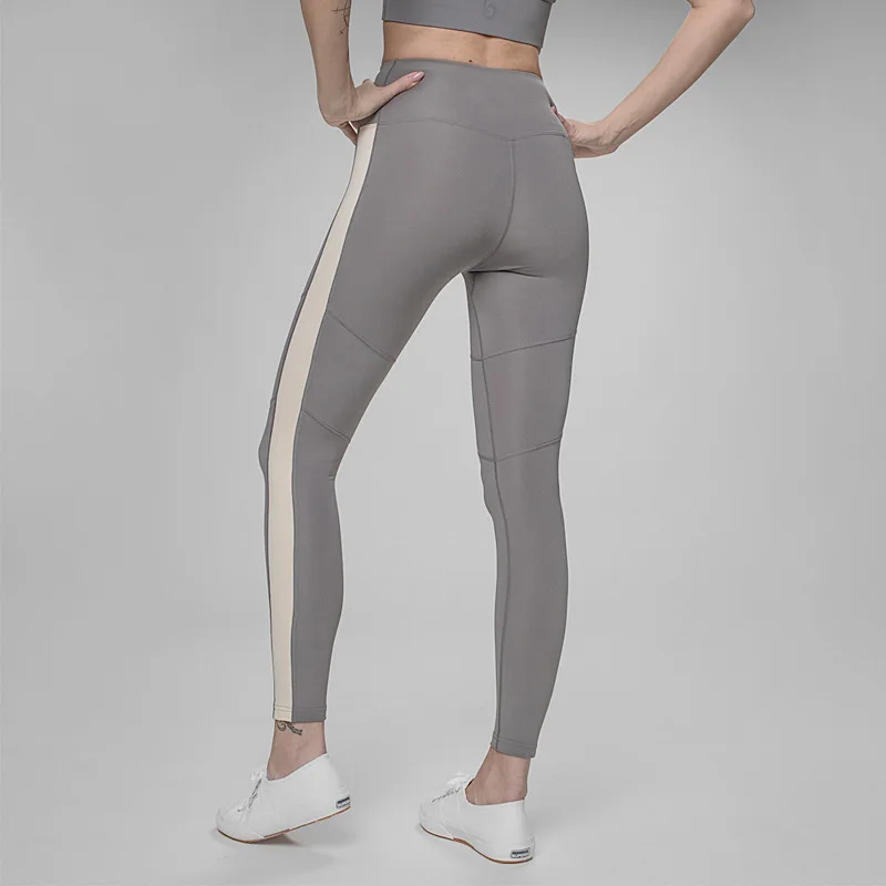 Activewear с высокой талией для фитнеса женские лекинсы штаны модный пэчворк в