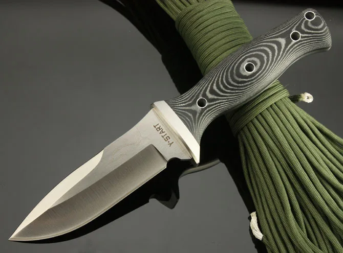 Очень Sharp AUS 8A Стальное Лезвие Малый Прямой Нож Микта Ручка Охота Походный
