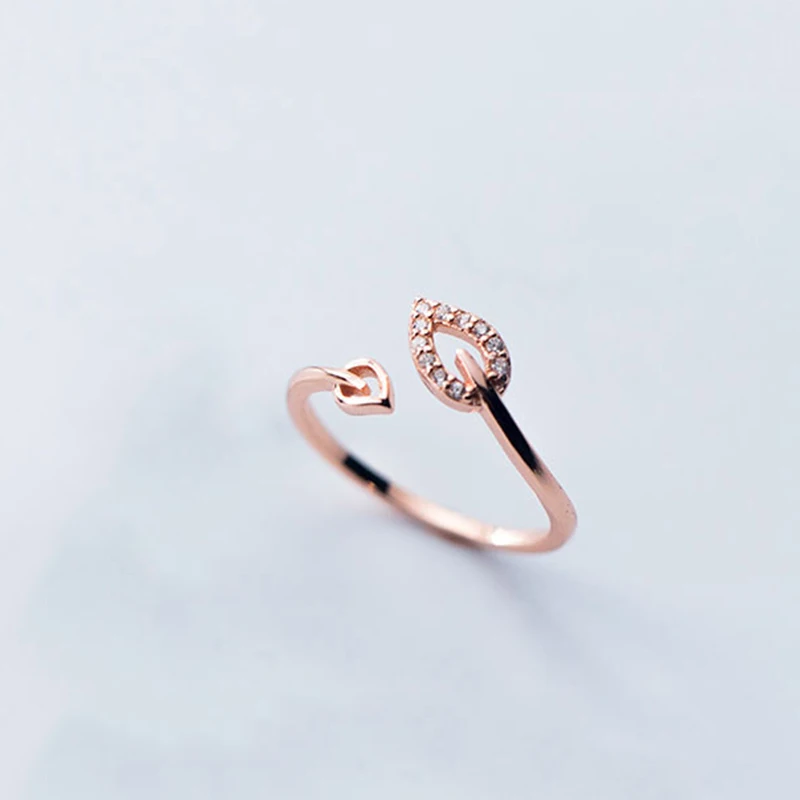 2019 100% 925 Sterling Silver Fashion Jewelry Double Hollow Leaf Round Cubic Zirconia Ring Sizable Girls Kids Xmas Gift Bijoux | Украшения