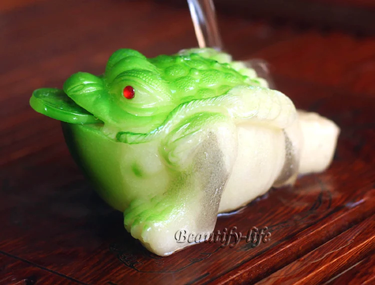 Талисман аллохрозиевый украшение в виде зеленой жабы Мони чайный питомец фэн-шуй