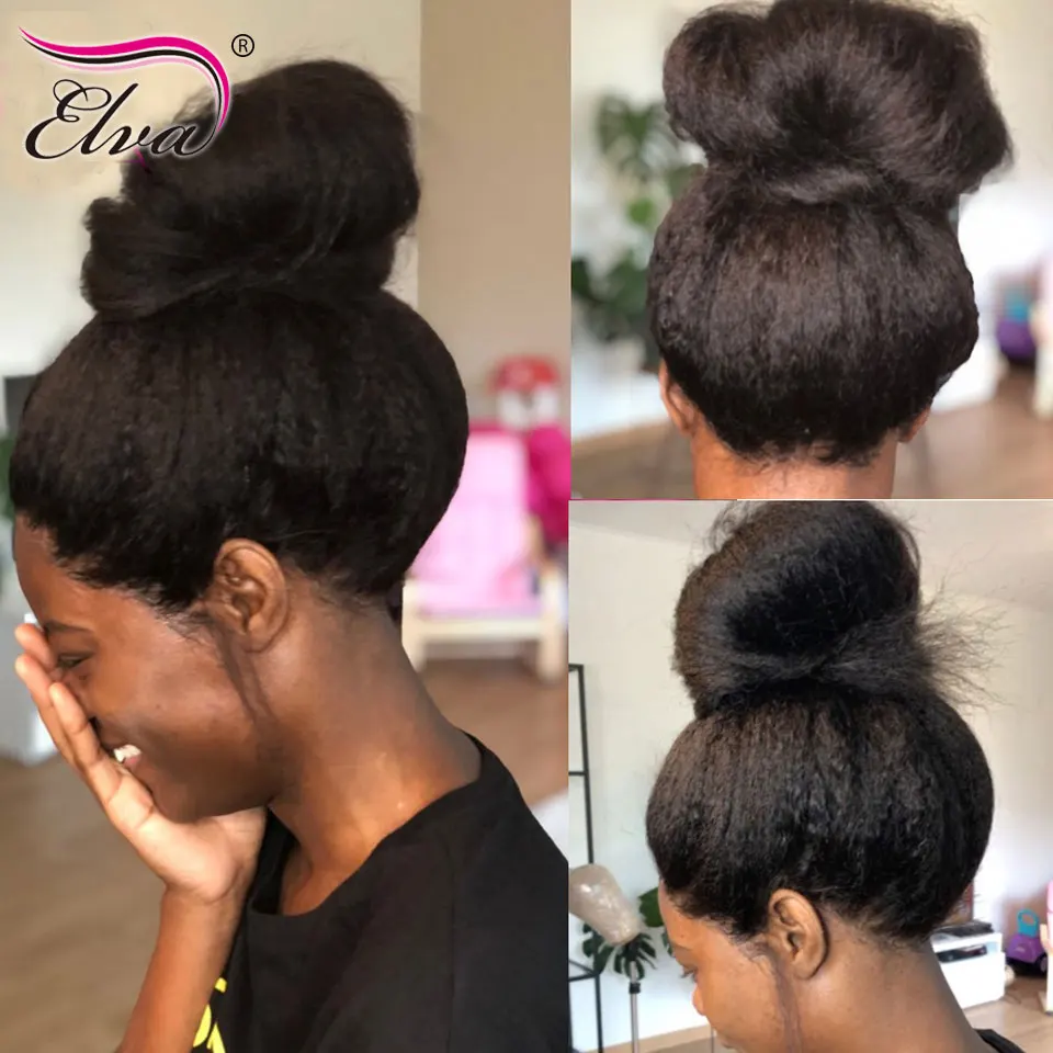 Elva Hair кружевные передние парики из человеческих волос для черных женщин