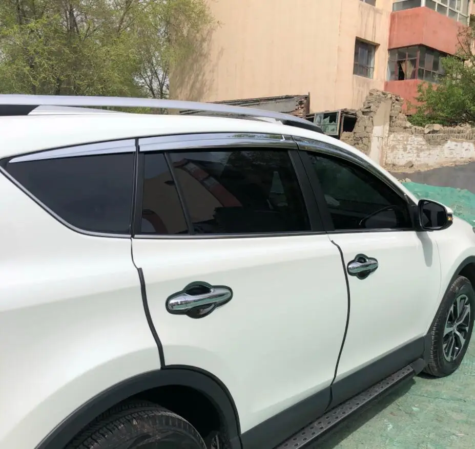 

ABS Chrome plastic Window Visor Vent Shades Sun Rain Guard car accessories for Toyota RAV4 RAV-4 2013-2016-2018 2019 car styling
