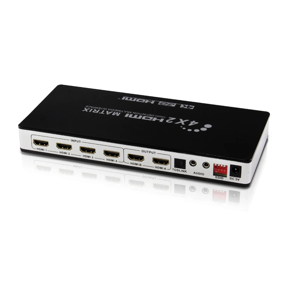 HDMI 4X2 матрица 4 в 2 выход с EDID переключатель аудио разделения 4K HD HY 4402 V0 C