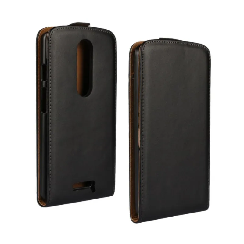 Черный высококачественный чехол-книжка из натуральной кожи для Motorola Moto X Force/Droid