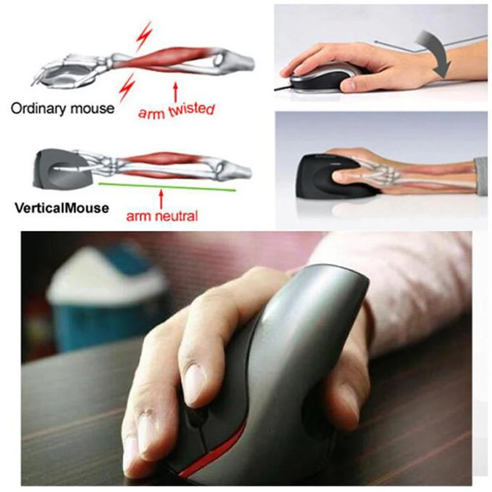 CHYI эргономичная Вертикальная Беспроводной Мышь Перезаряжаемые USB компьютерная