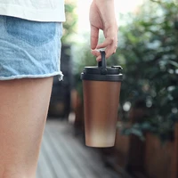 2018 new portable handle coffee cup inside and outside 304 stainless steel vacuum insulation office gift cup
