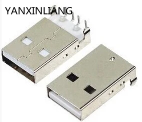 50 шт./лот USB 2 0 штекер тип A PCB разъем прямоугольный 90 градусов DIP разъемы |
