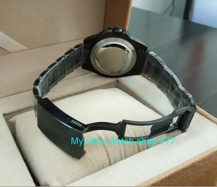 40 мм Parnis с сапфирами Crystal 21 jewels автоматический механизм движение черный