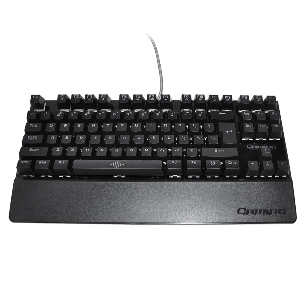 Механическая игровая клавиатура Deepfox, 87 клавиш, синий переключатель, подсветка, анти-ореолы, светодиодная клавиатура, запястье, Pro Gamer