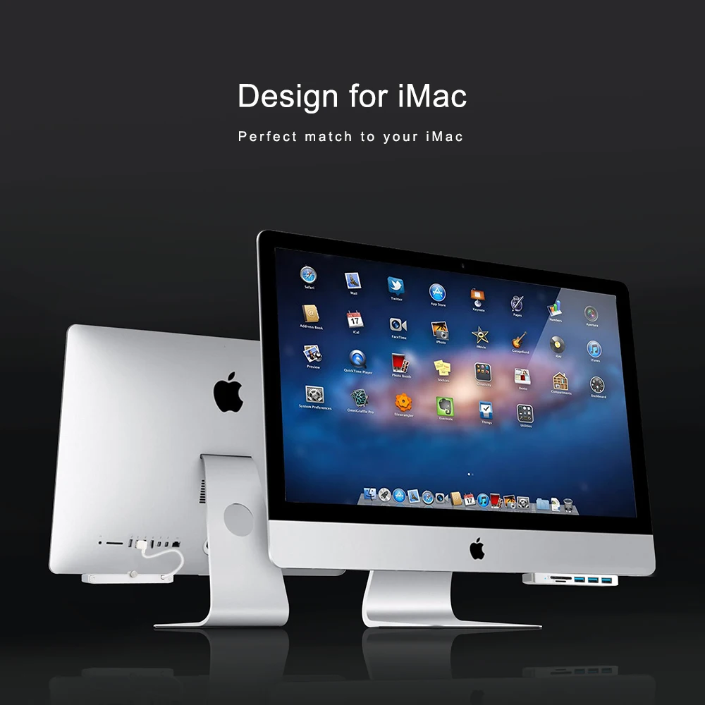 ROCKETEK Мульти USB 3 0 концентратор порта адаптер сплиттер с SD/TF кард ридер для iMac