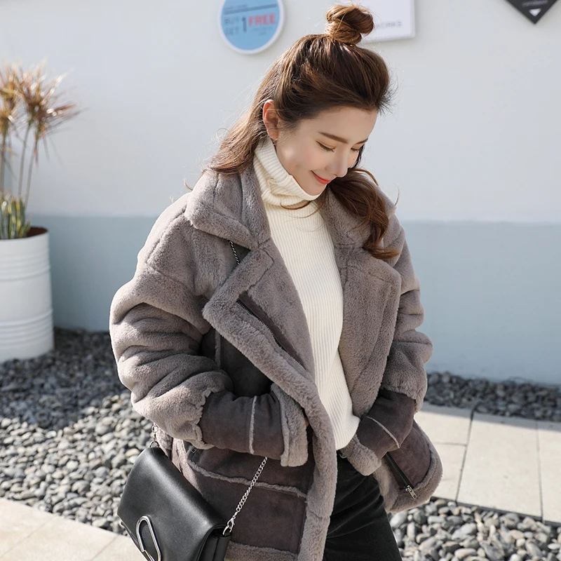 Зимние Для женщин Повседневная куртка пальто Новинка 2017 года теплые замшевые