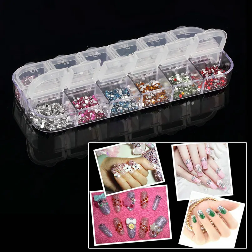 3000 шт микс 12 цветов Круглый Круг Rhinestore украшение с жестким чехлом для гибкий