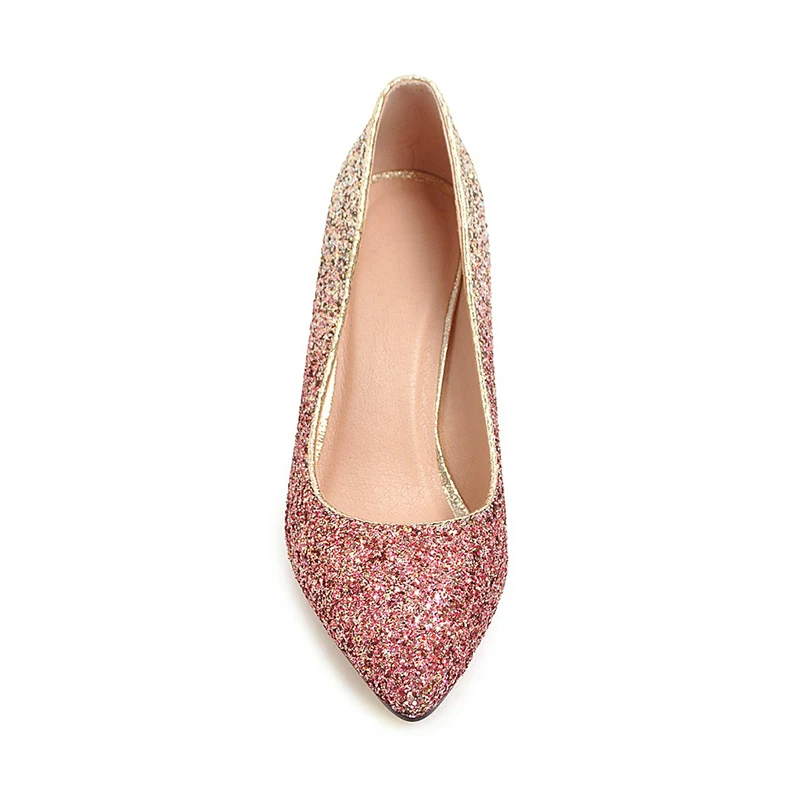 Женские туфли-лодочки на высоком каблуке с блестками и острым носком | Обувь