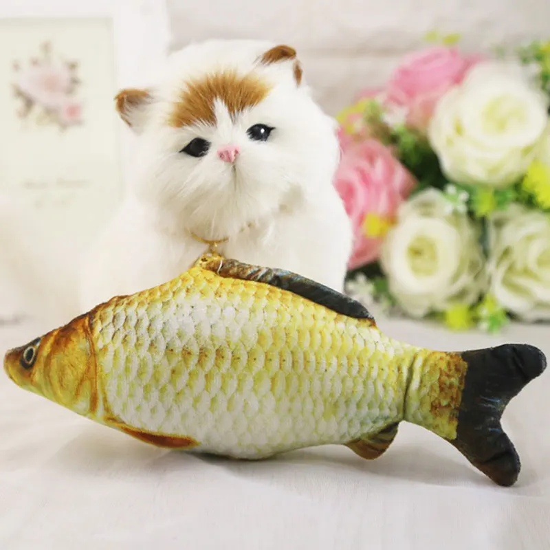 Забавные кота собаки игрушка Моделирование рыбы PP Хлопок Мягкий длиной 18 см Pet