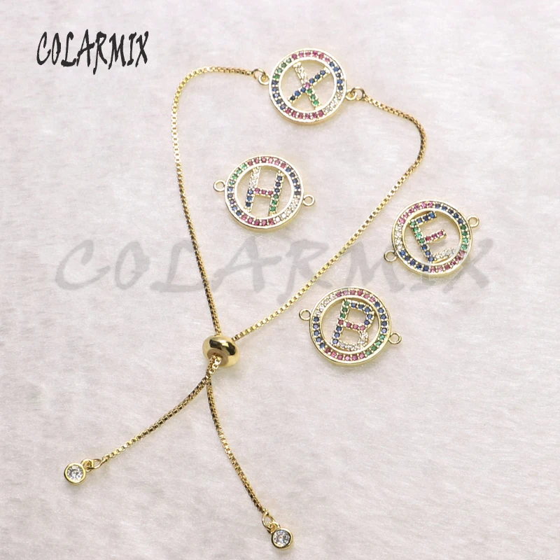 10 шт. браслеты с буквами алфавитов алфавиты Очаровательные Подвески Радуга