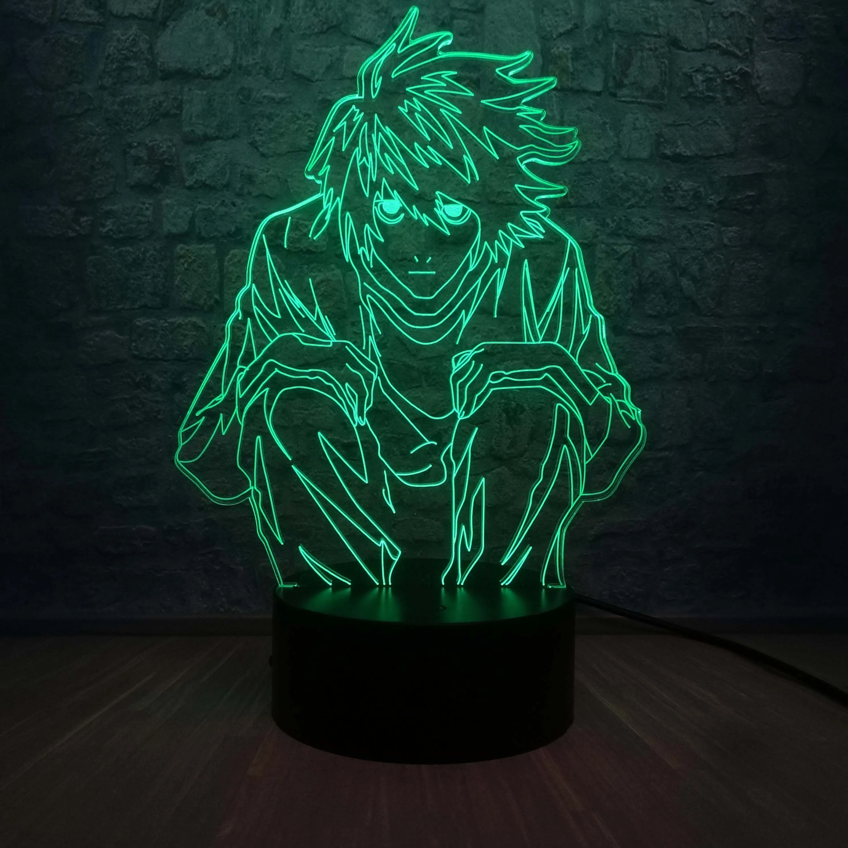 Новинка 2019 3D лампа Death Note L Lawliet светодиодный светильник настольный ночник
