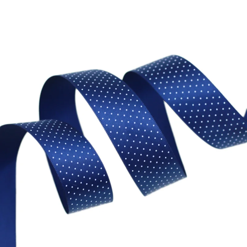 Атласная лента с принтом в горошек 25 мм 2 м/лот|ribbon love|satin ribbonprinted satin ribbon |