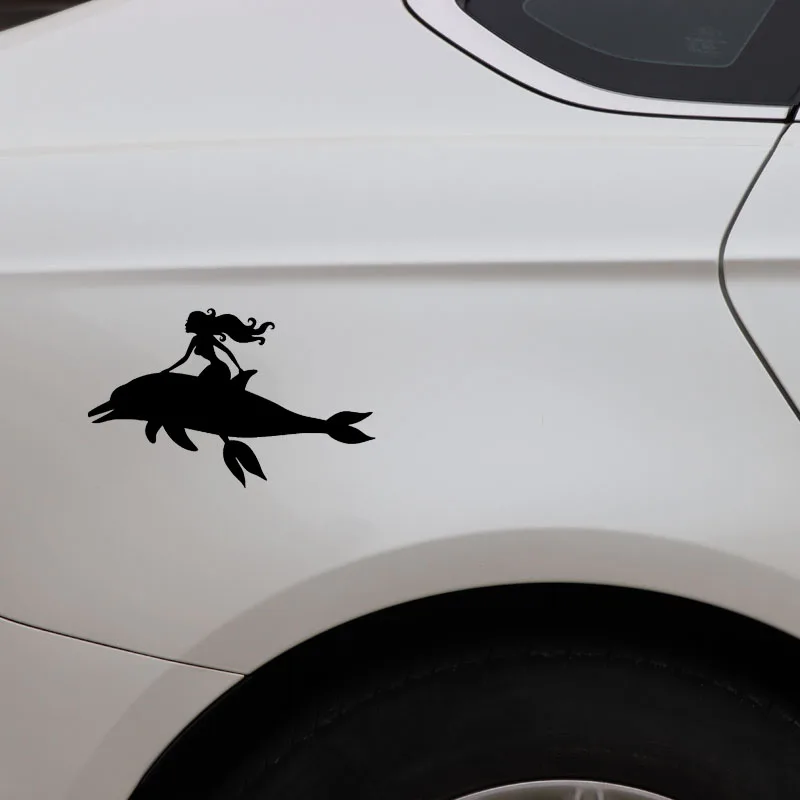 YJZT 16 6 см * 10 4 Виниловая наклейка Рыба Дельфин Сексуальная Русалка Морской стиль