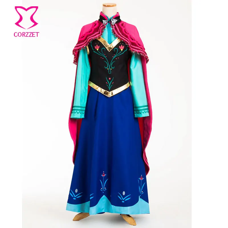 Цельнокроеное фэнтезийное платье для взрослых костюм принцессы Анны косплей