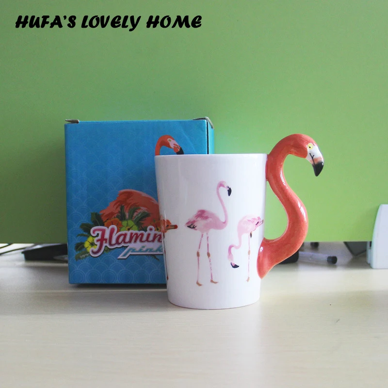 Новый 3D Фламинго Кофе Кружка Творческий Чай молоко вода фарфоровые чашки ручная
