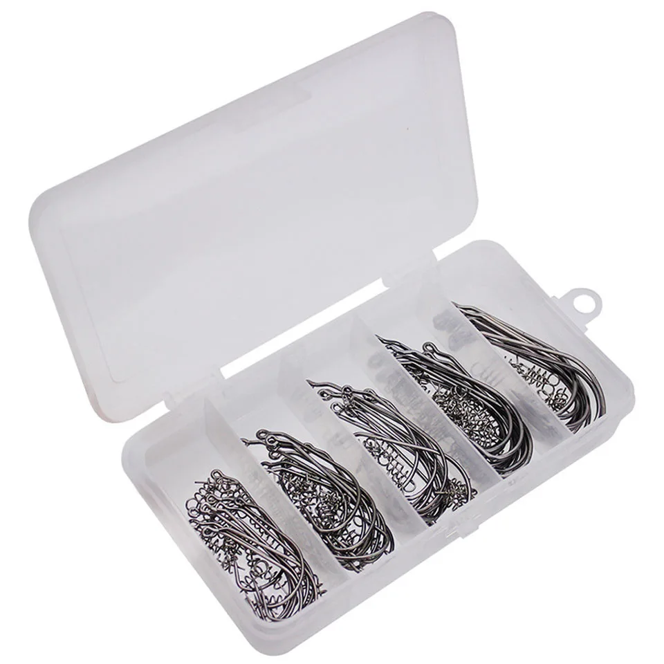 50PCS 50 шт. колючие рыболовные крючки морской червяк для ловли карпа один круг крючок набор рыболовные принадлежности снасти из углеродистой стали рыболовный крючок - Цвет: 50PCS