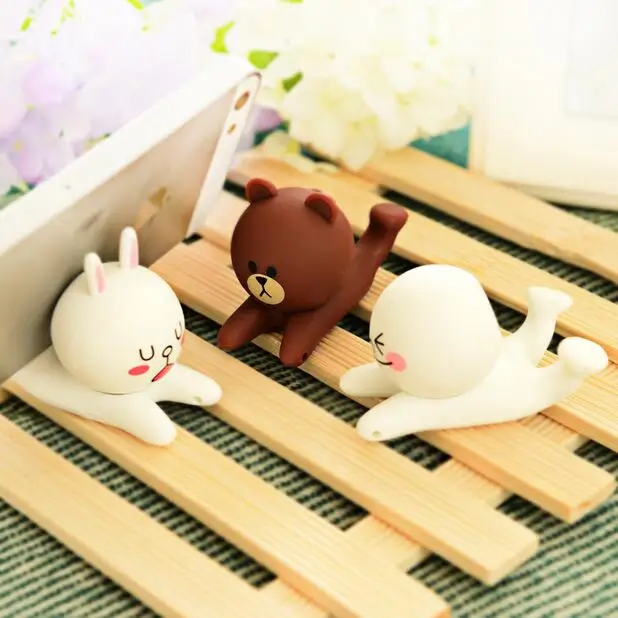 2 шт./лот симпатичный мультяшный кролик коричневый Медведь Хлеб держатель для iPhone