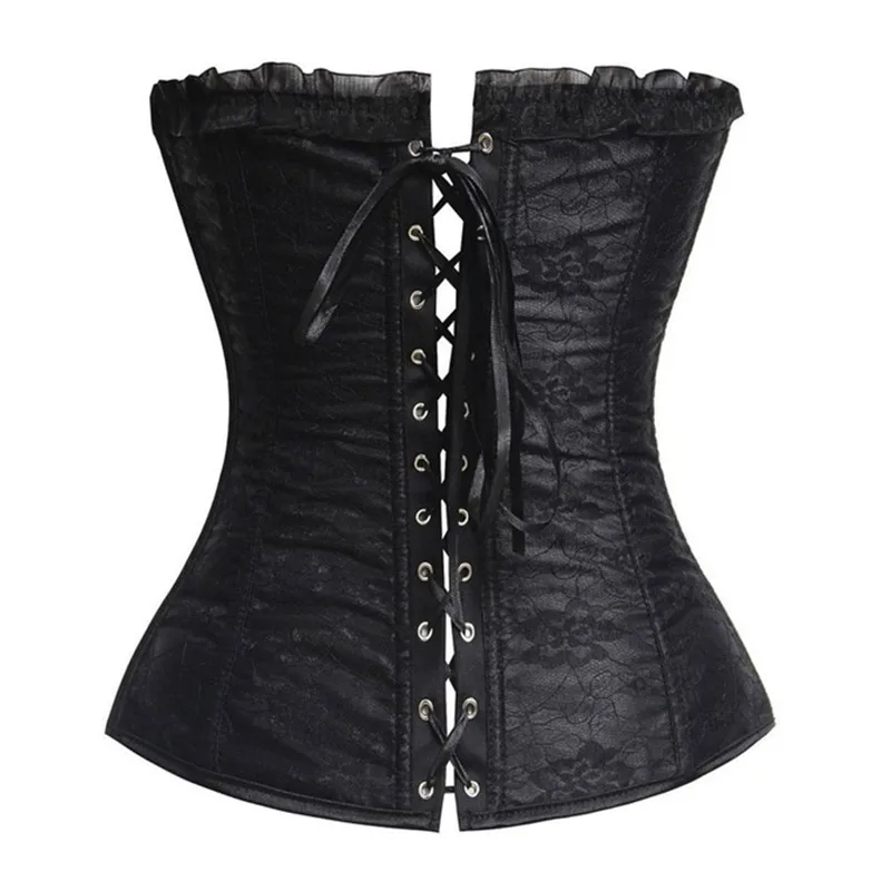 Пикантные Бурлеск кружевным верхним слоем на шнуровке сатин пластиковых