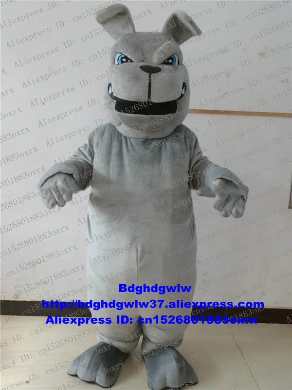 Grey Bulldog Dog Pitbull Bull Pit Terrier Pug Mascot Costume Adult Character Talk Of The Town Drum Up Business zx2336 | Тематическая