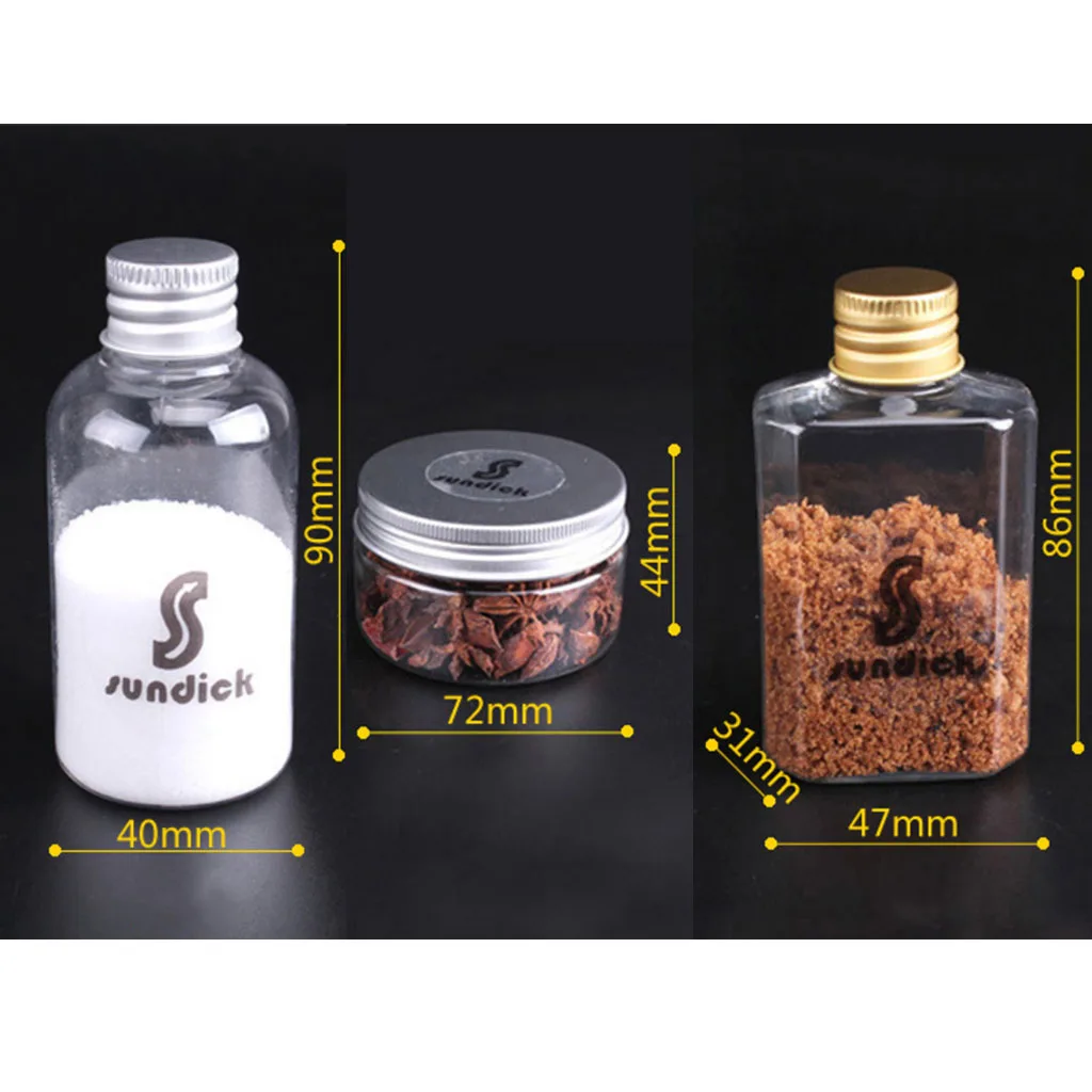 6 шт Пластик прозрачный приправа банка для специй бутылки в форме сердца с