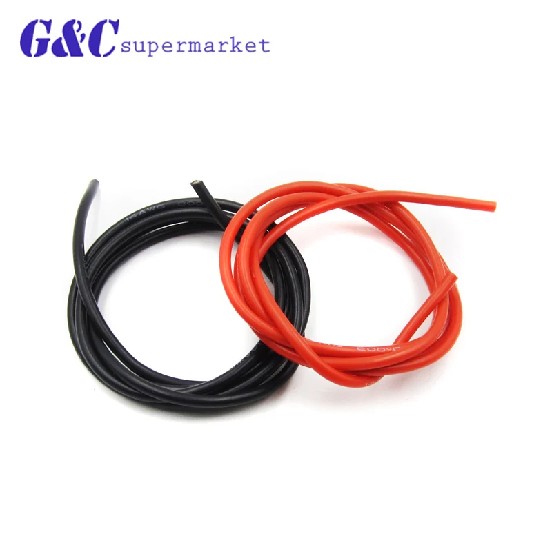 14 AWG Калибр силиконовый провод гибкие многожильные медные кабели 2 м для RC черный +