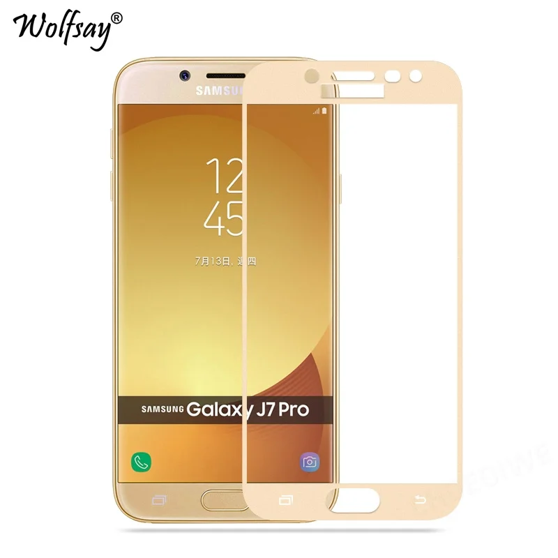 Полное закаленное стекло для Samsung Galaxy J7 2017 защита экрана покрытие изогнутая