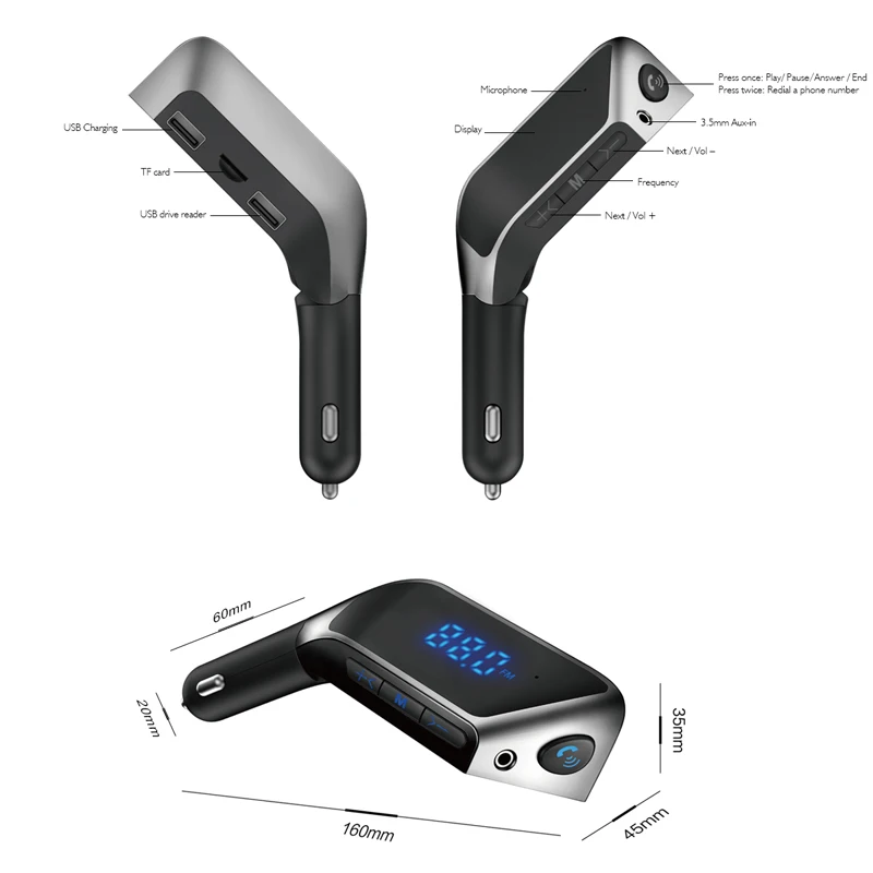 Автомобильный Bluetooth комплект автомобильный FM передатчик MP3 плеер с поддержкой TF