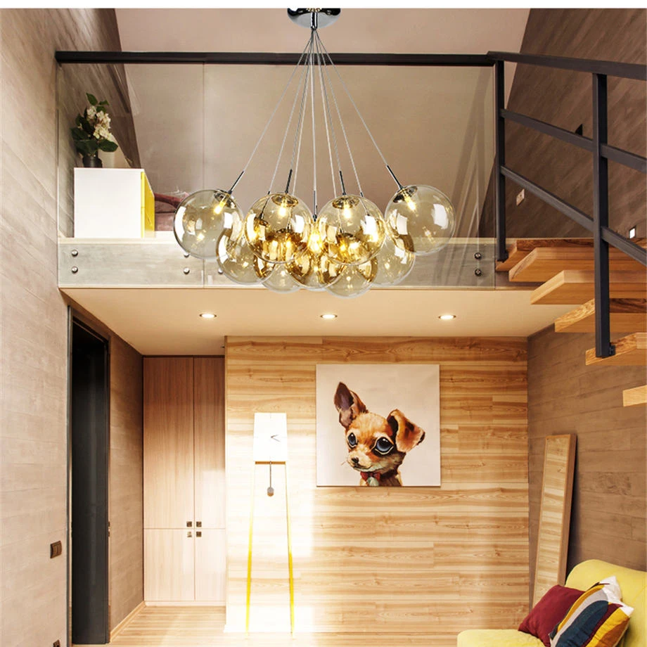 Подвесной светильник в скандинавском стиле лампа с несколькими насадками из