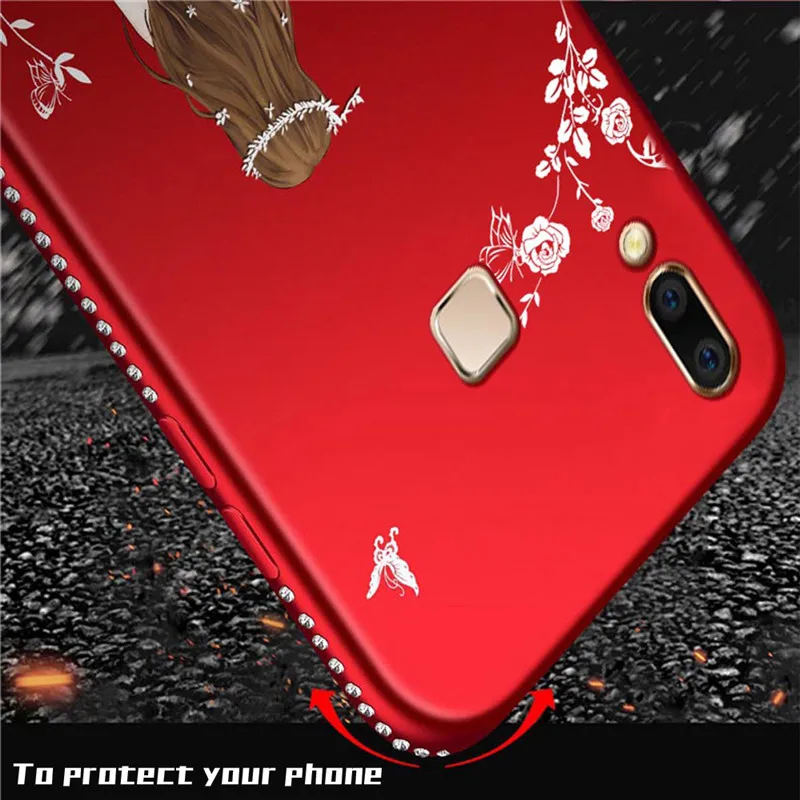 Чехол для VIVO V15 V9 X21i Y71 V7 Y73 V11 Y83 Y97 V11i X23 X20 Plus богиня девушка Бриллиантовая задняя