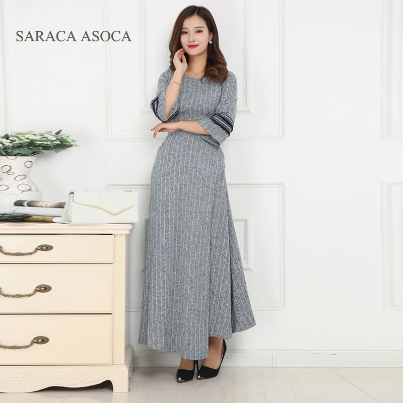 Модное цельнокроеное платье сезон весна-осень женское облегающее с длинными