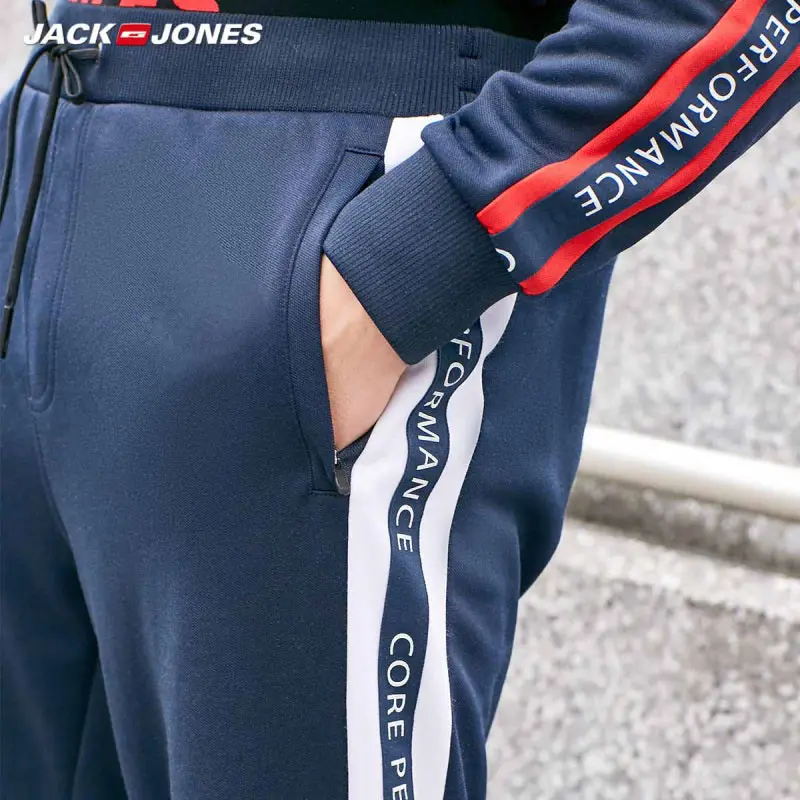 JackJones, мужские Стрейчевые спортивные штаны с буквенным принтом, штаны для бега, Мужская одежда,, новинка 219114532
