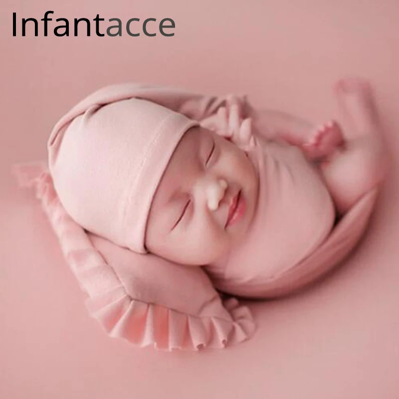 Комплект из 3 предметов реквизит для фотосъемки новорожденных накидка + шапка