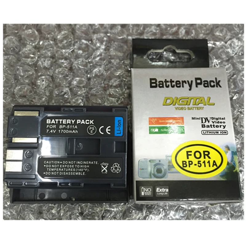 BP 511A 500 литиевые батареи BP511A BP511 цифровая камера батарея для Canon EOS 5D 50D 40D 20D 30D 10D 1D D60