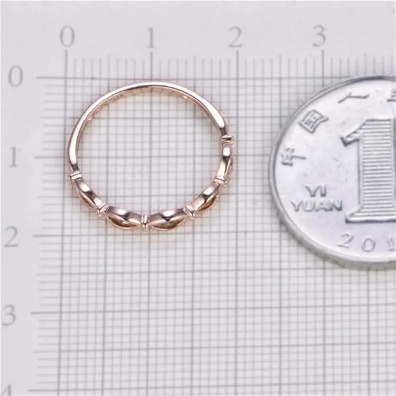 18K чистое золото кольцо бесконечности для женщин Потрясающие камни узел помолвки