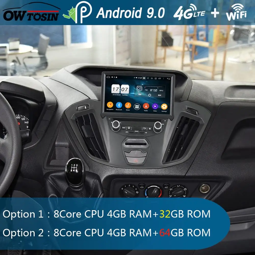 Автомобильный DVD плеер 8 дюймов IPS ядер 4 Гб ОЗУ + 64 ПЗУ Android 9 0 GPS для Ford Transit Custom 2013 2014